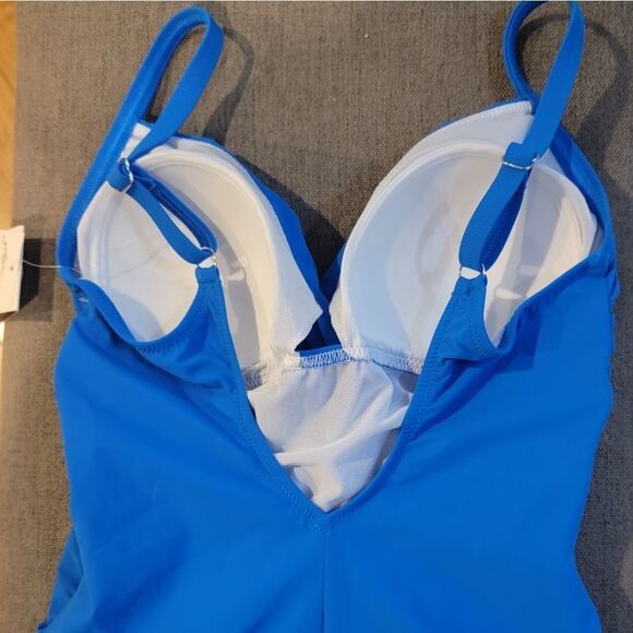 Gottex Royal Blue Women's Ruched and Twisted One-Piece Swimsuit Size 8 - Picture 12 of 14